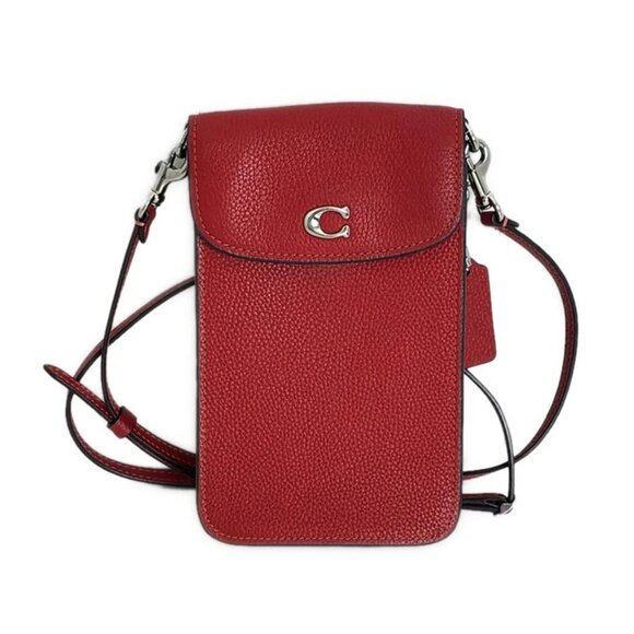 Coach Handbags - COACH Phone Crossbody Red Leather - Shoulder Bag 173-080625